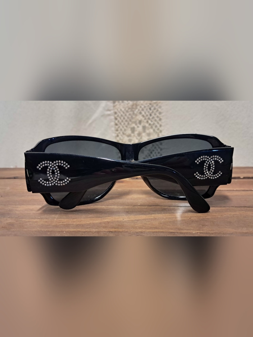 Authentic Chanel Acetate Crystal CC Sunglasses - Picture 2 of 9